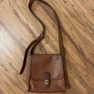 Vintage Coach Brown Leather & Suede Crossbody